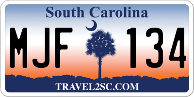 SC license plate MJF134