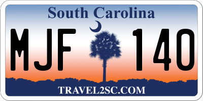 SC license plate MJF140