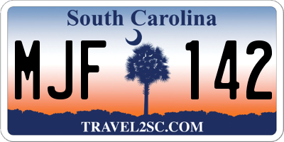 SC license plate MJF142