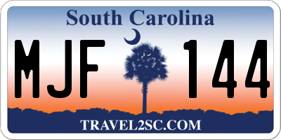 SC license plate MJF144