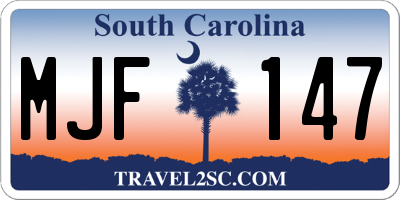 SC license plate MJF147