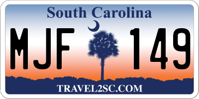 SC license plate MJF149