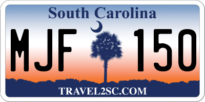 SC license plate MJF150