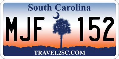SC license plate MJF152