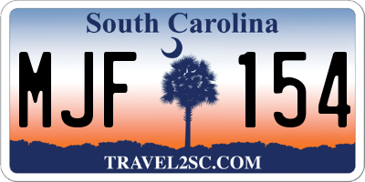 SC license plate MJF154