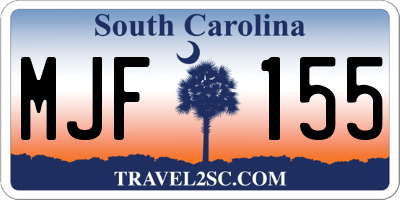 SC license plate MJF155