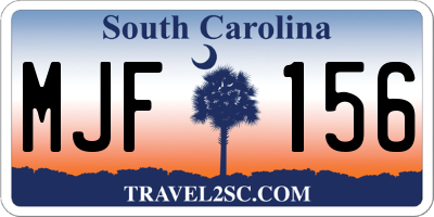 SC license plate MJF156
