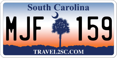 SC license plate MJF159