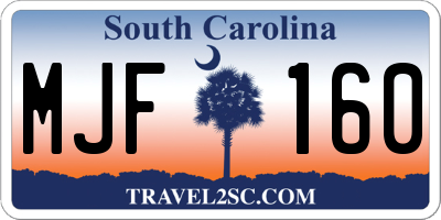 SC license plate MJF160