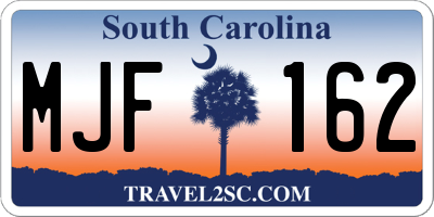 SC license plate MJF162