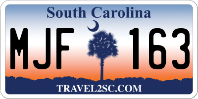 SC license plate MJF163