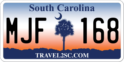SC license plate MJF168