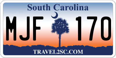 SC license plate MJF170