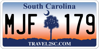 SC license plate MJF179
