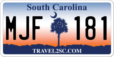 SC license plate MJF181