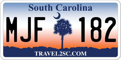 SC license plate MJF182