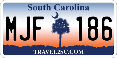 SC license plate MJF186
