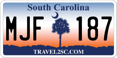 SC license plate MJF187