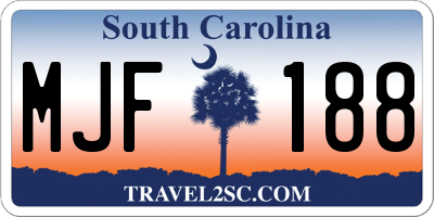 SC license plate MJF188
