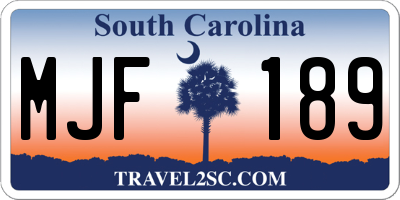 SC license plate MJF189