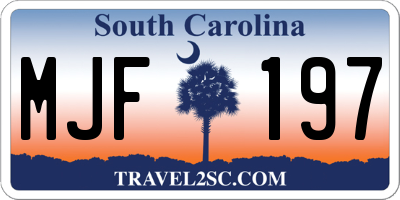 SC license plate MJF197