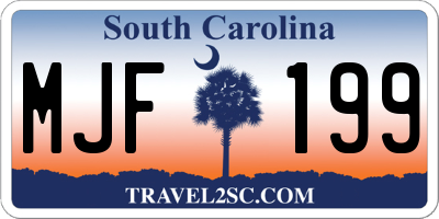 SC license plate MJF199