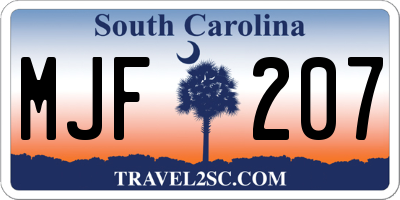 SC license plate MJF207
