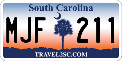 SC license plate MJF211