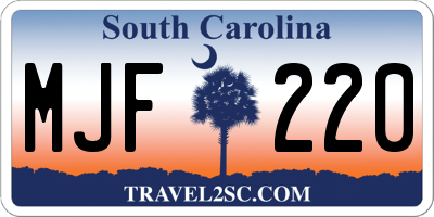 SC license plate MJF220