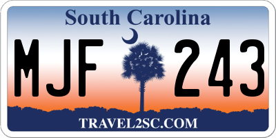 SC license plate MJF243