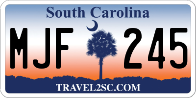 SC license plate MJF245