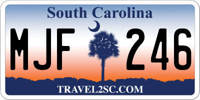 SC license plate MJF246