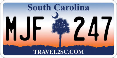 SC license plate MJF247