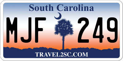 SC license plate MJF249