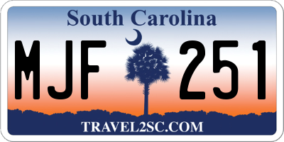 SC license plate MJF251