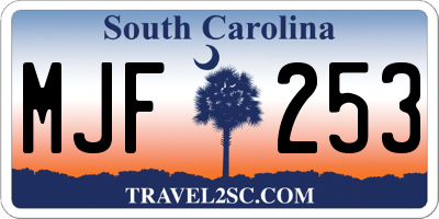 SC license plate MJF253