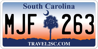 SC license plate MJF263