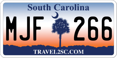 SC license plate MJF266