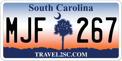 SC license plate MJF267