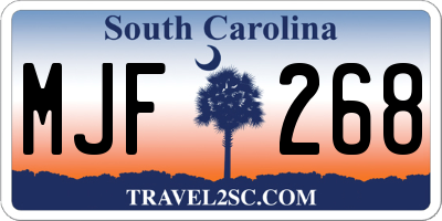 SC license plate MJF268