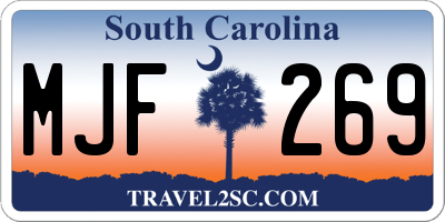 SC license plate MJF269