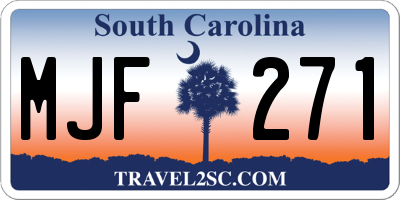 SC license plate MJF271