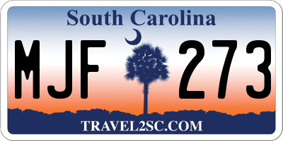 SC license plate MJF273