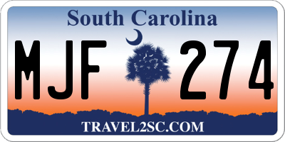 SC license plate MJF274