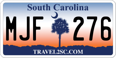 SC license plate MJF276