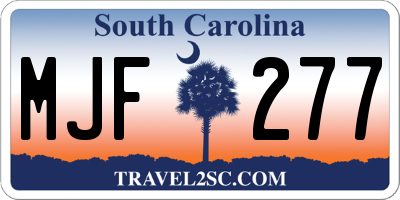 SC license plate MJF277