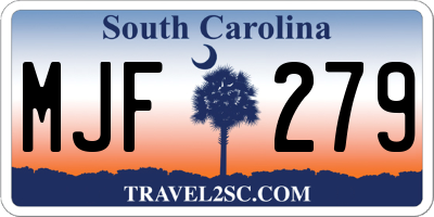 SC license plate MJF279