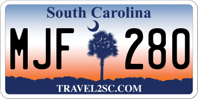 SC license plate MJF280