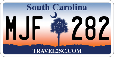 SC license plate MJF282