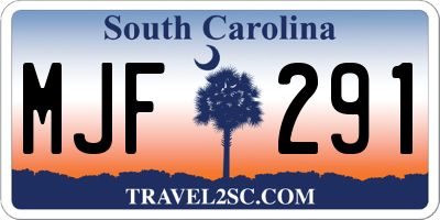 SC license plate MJF291